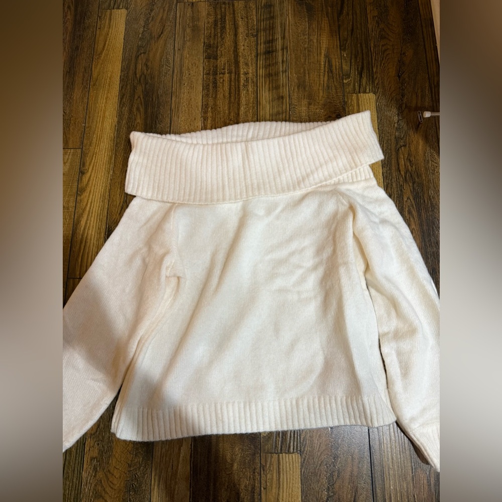 Abercrombie Cream Off-Shoulder Sweater